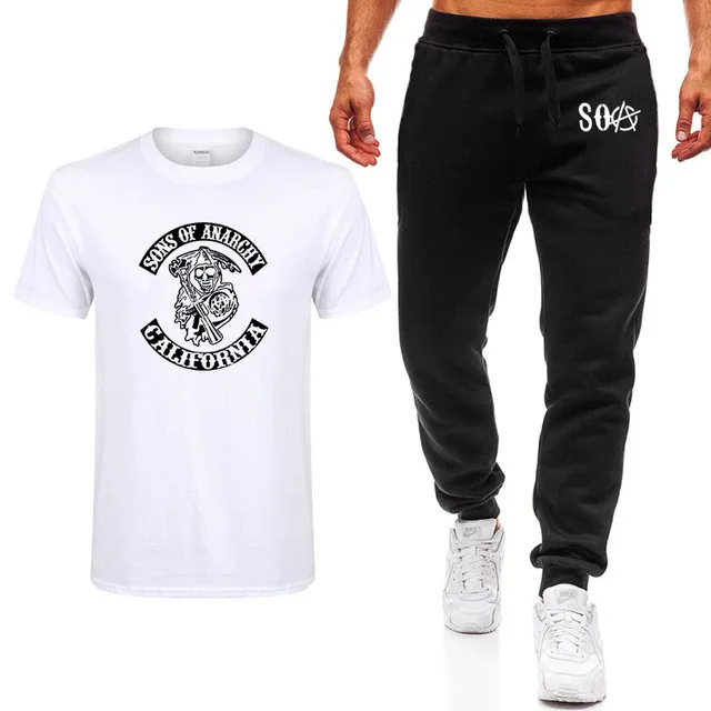 Горячая ТВ SOA Сыновья Анархии костюм для косплея мужской футболки SAMCRO череп