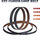 Ремень ГРМ GT2 замкнутый резиновый с противоскользящим покрытием, 6 мм, 200, 280, 400 мм