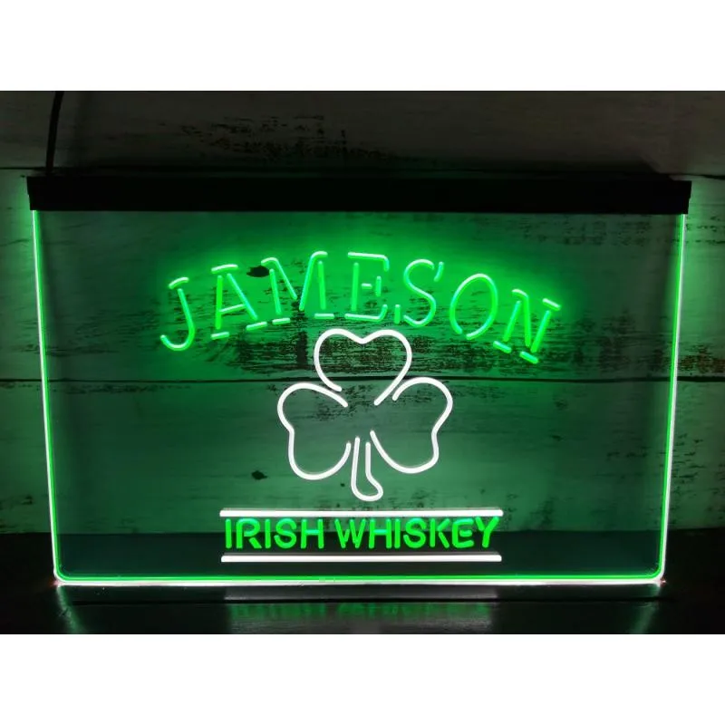 

SS106 Jameson виски ирландский лист двухцветный светодиодный неоновый знак
