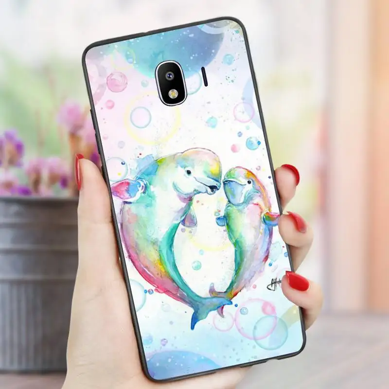 

sea animal cute dolphin Phone Case For Huawei nova 5 6 7 pro Y5 2019 prime 2018 Y9s Y7 Black Soft nax fundas cover