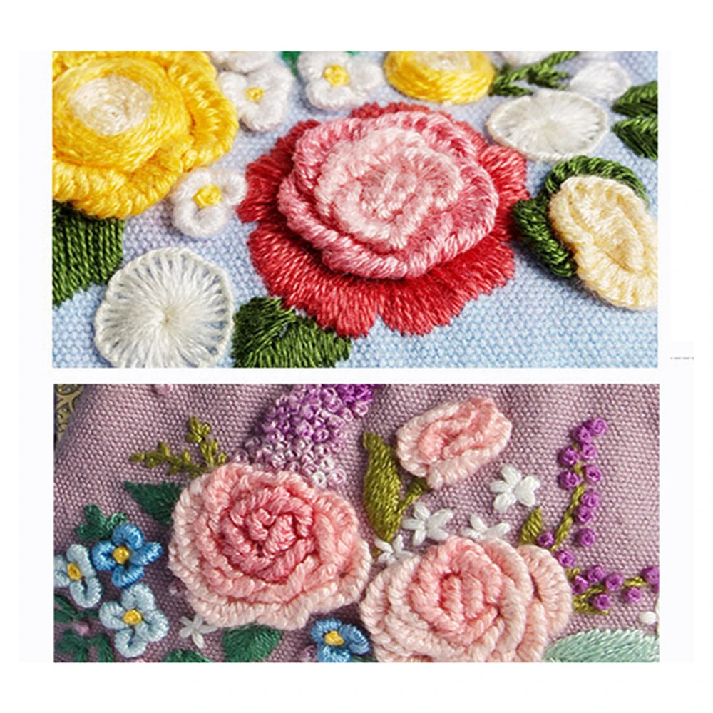 Набор для рукоделия с вышитыми лентами и цветами кошелек сумка вышивки крестиком