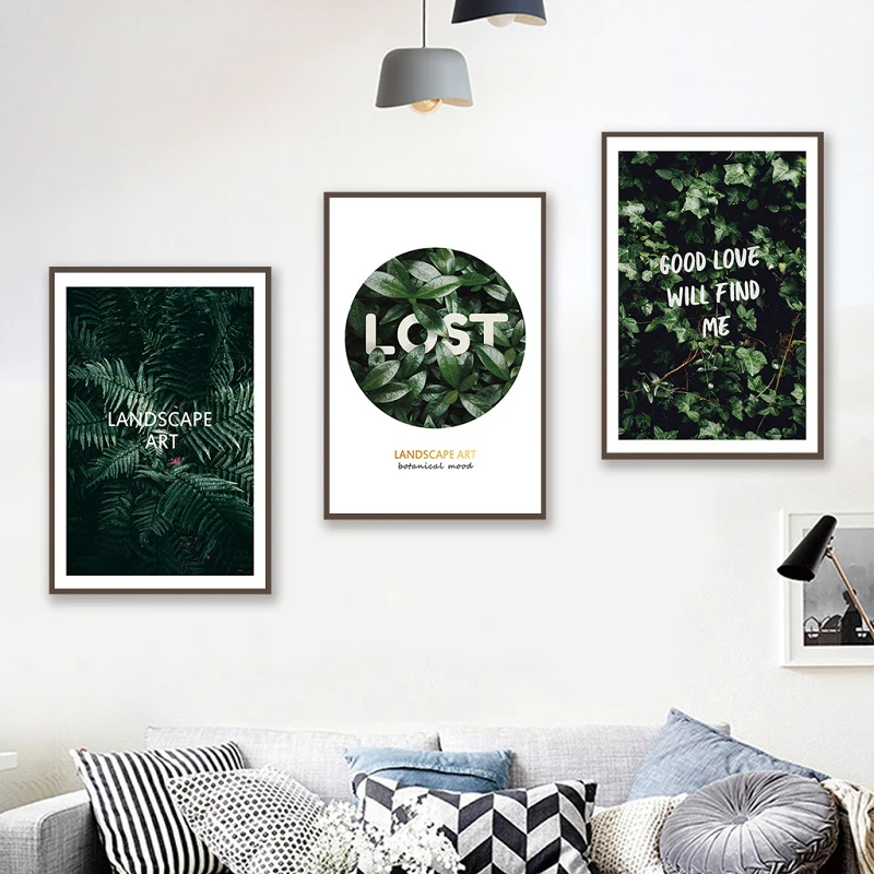 

Fresh Green Plant Nordic Poster Multi Combination Canvas Print for Kids Room Bedroom Modular Pictures Home Decoration Decor 3-43
