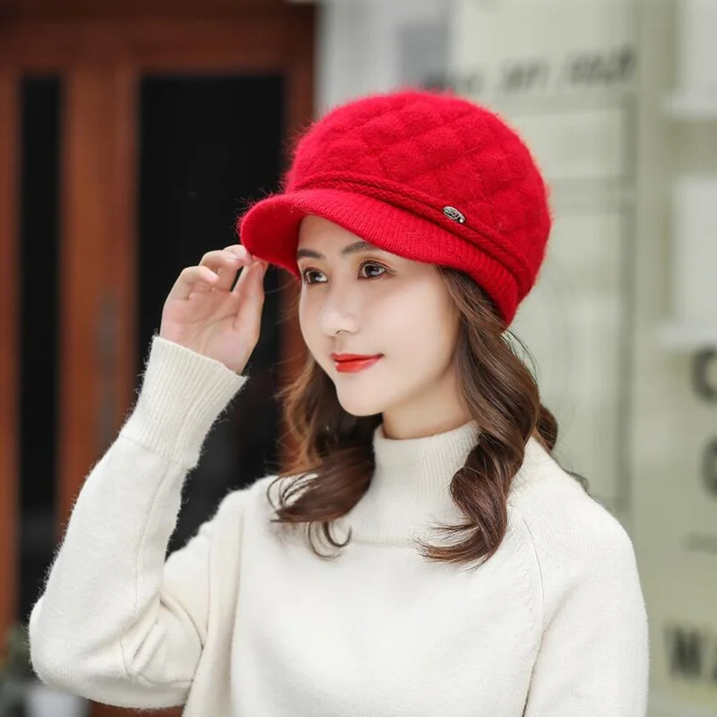 Капот Femme женский берет шерстяной вязаный Модный зимний теплые шапки для женщин Шапки