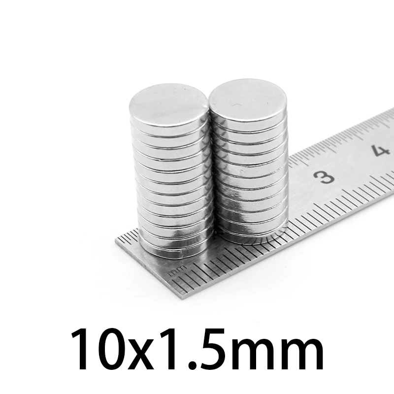 

20-500pcs 10x1.5mm Super Powerful Strong Bulk Small Round NdFeB Neodymium Disc Magnets Dia10mmx1.5mm N35 Rare Earth NdFeB Magnet