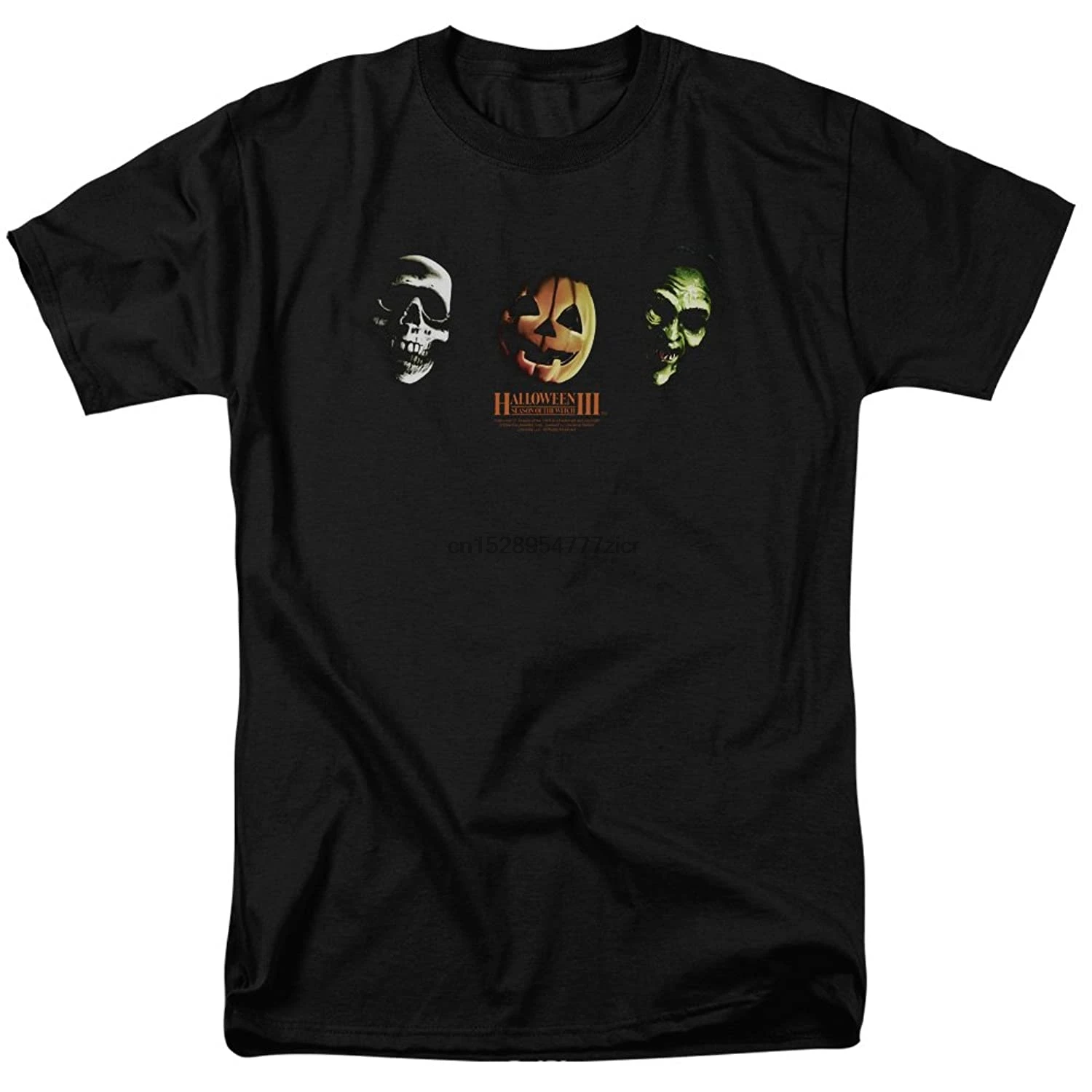 

Men Halloween T-Shirt Three Masks Black Tee(1)