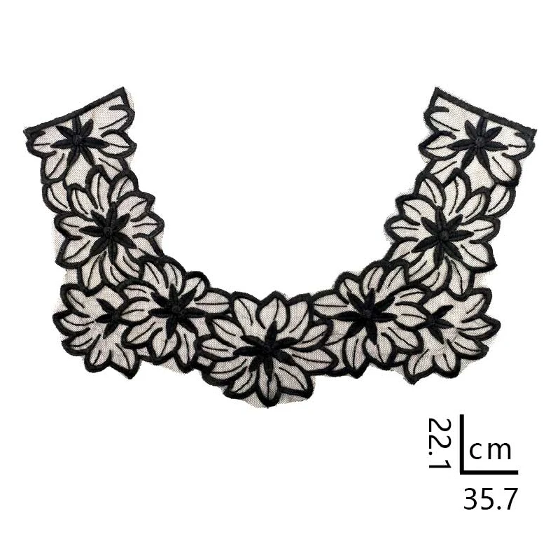 Smiry 1set Mesh Lace Collar Floral Embroidery Neckline Collars for DIY Sewing Applique Clothes Supplies | Дом и сад