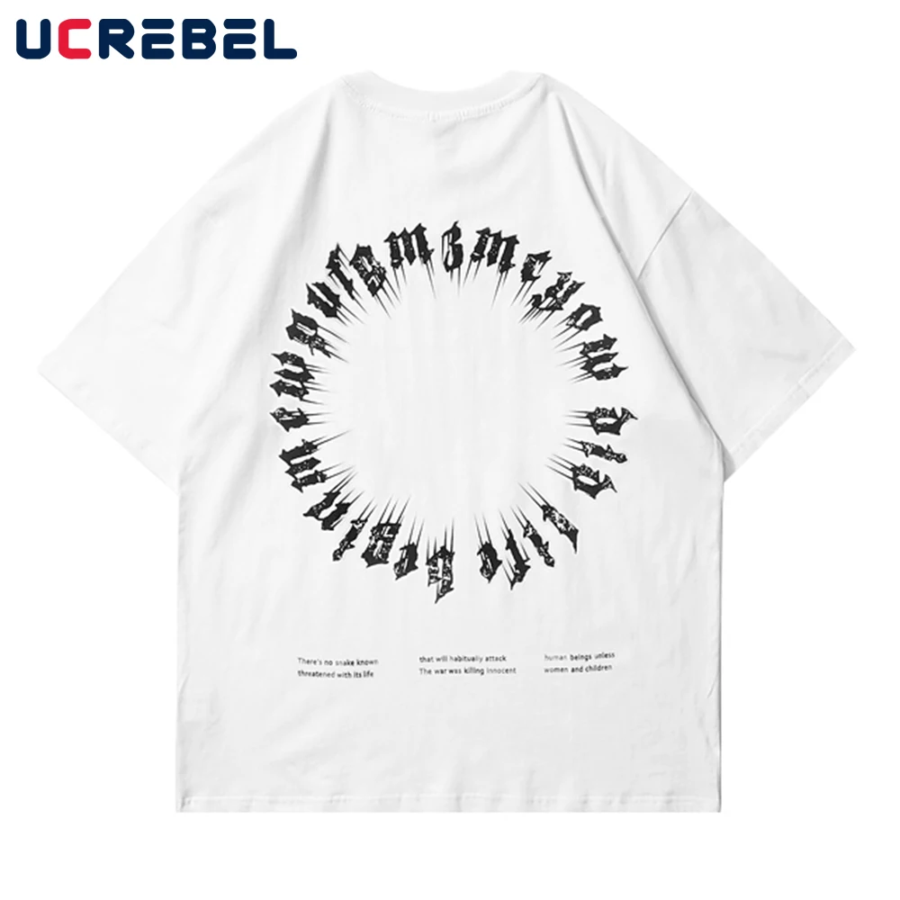 

Distressed Letter Print Short Sleeve T-shirt Mens Casual Summer Half-Sleeve Streetwear Loose Crew Neck T-shirt Men