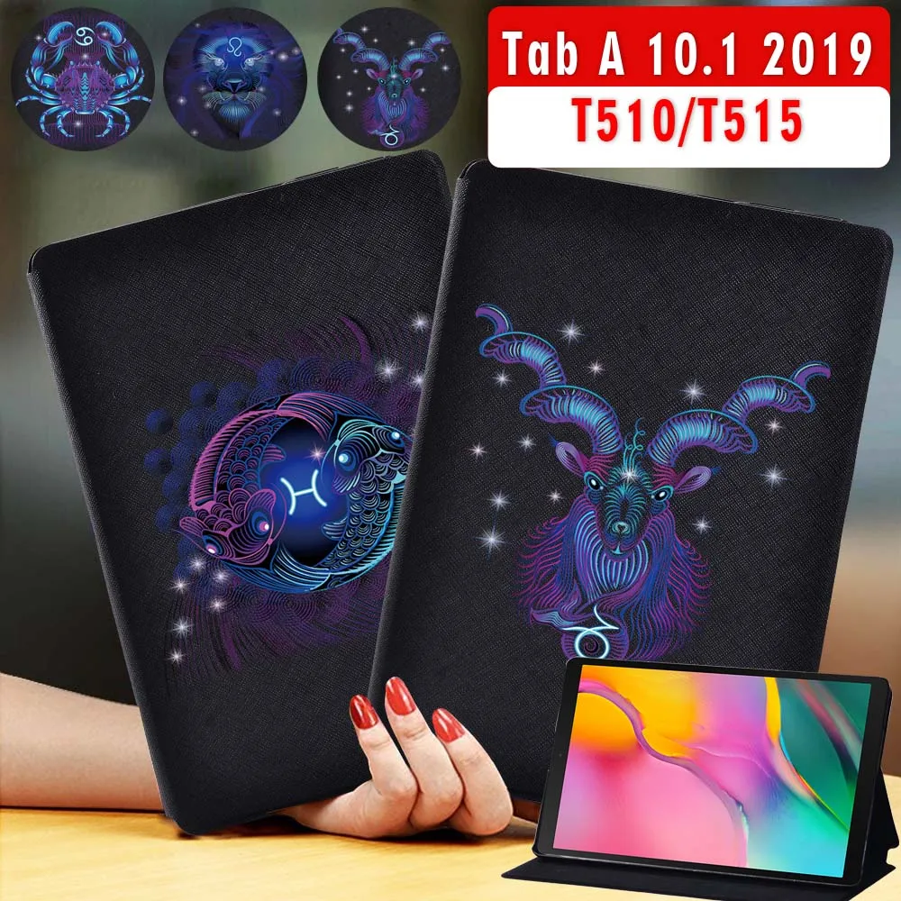 

For Samsung Galaxy Tab A 10.1 Inch 2019 T510/T515-Tablets Case Pu Leather Cover Case + Free Stylus