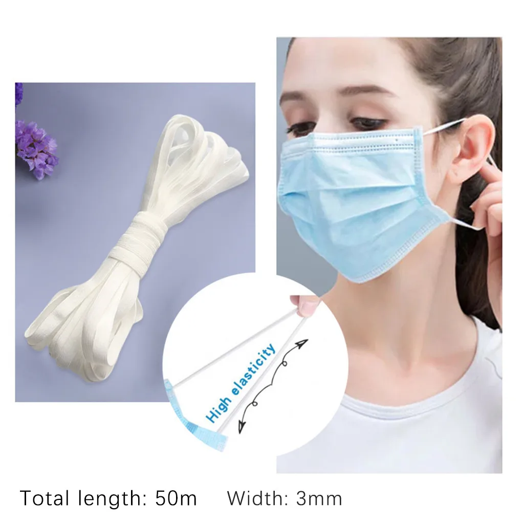 2021 высокое качество круглая эластичная повязка шнур эластичный резиновый белый