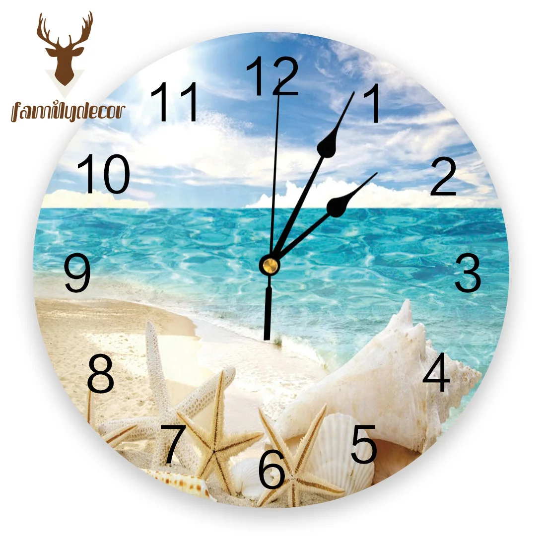 Солнечные пляжные Раковины Морская звезда ПВХ настенные часы современный дизайн