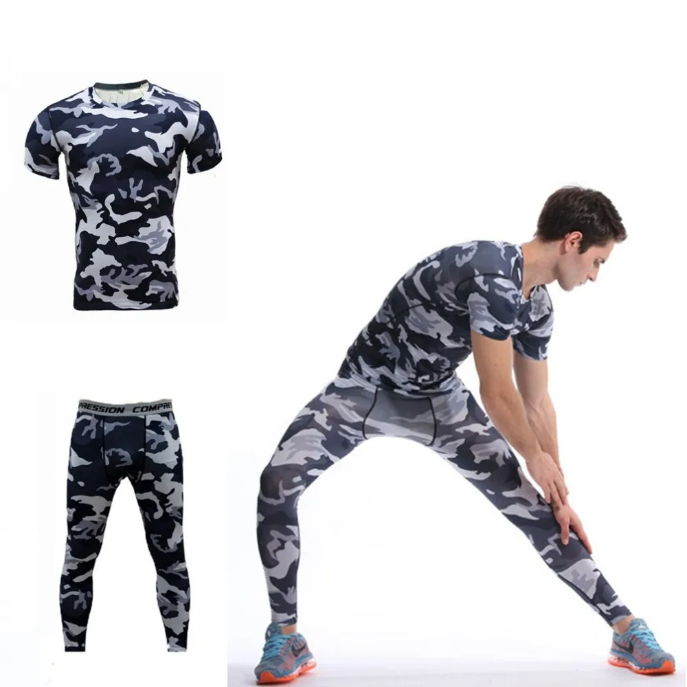 Мужская компрессионная рубашка брюки бодибилдинг шорты с коротким рукавом