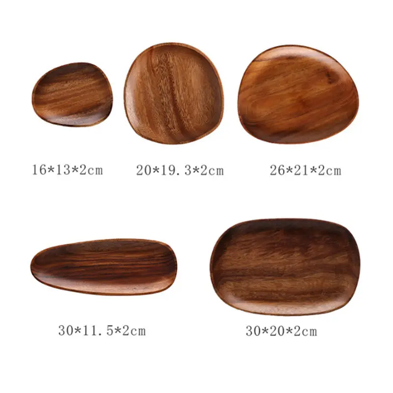 

Whole Wood lovesickness Wood Irregular Oval Solid Wood Pan Plate Fruit Dishes Saucer Tea Tray Dessert Dinner Plate Tableware Set