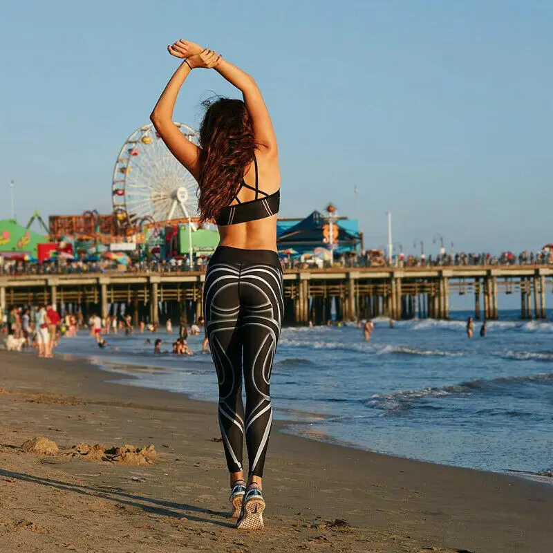 Новые женские леггинсы для тренировок облегающие тренировочные штаны бега в