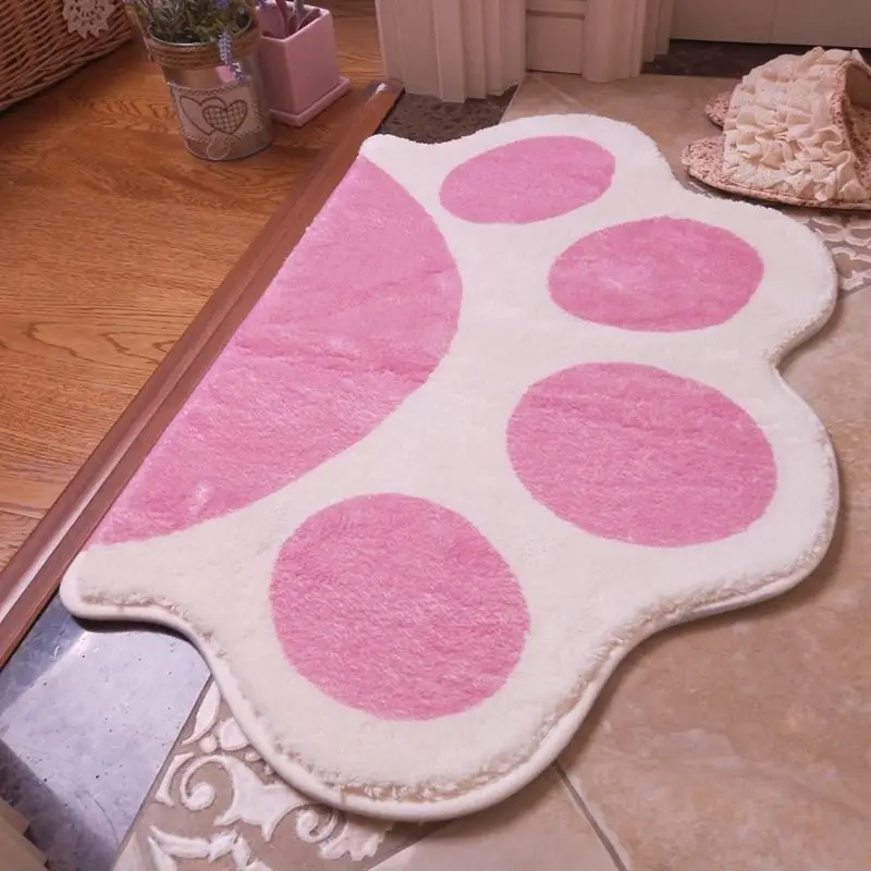 

Cartoon Carpet Girl's Rug Bedroom Bedside Blanket Pink Rug Cat Claw Water Absorbent Foot Mat Non Slip Doormat Cute Anime Mats