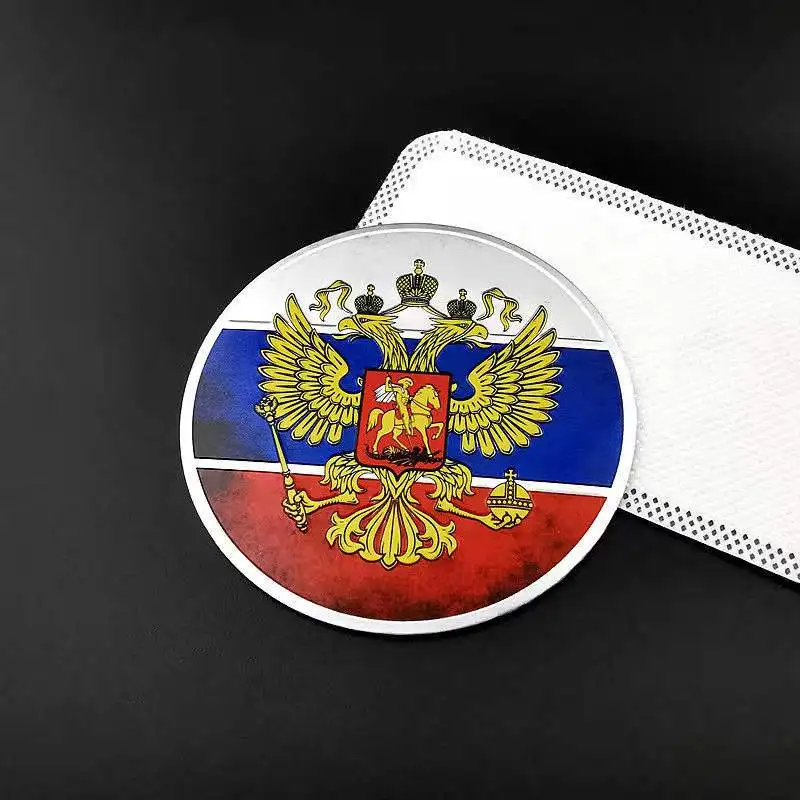 Автомобильная металлическая наклейка Модифицированная для России на заднюю