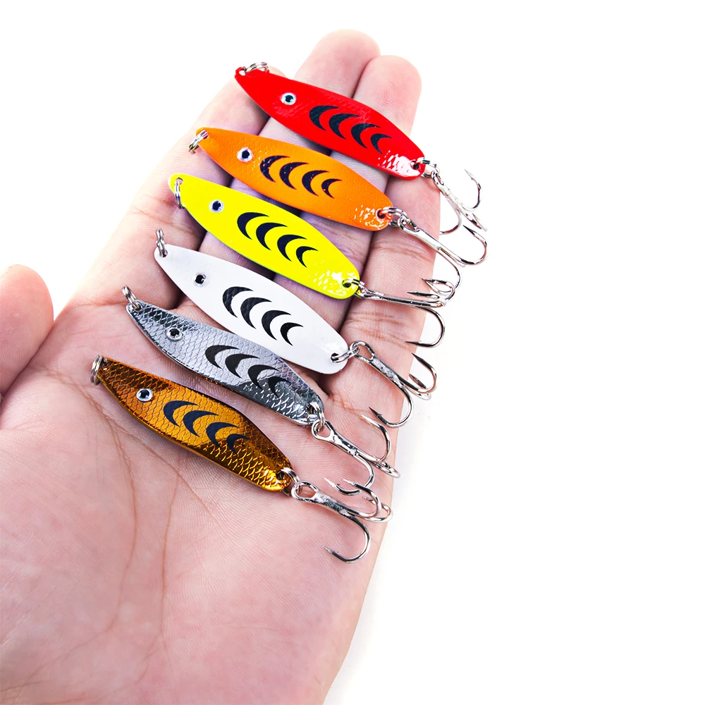 

1PCS Spoon Fishing Lures 5CM 6.8G spinner bait Wobblers Jig Lures pesca isca artificial VIB Sequins Hard Baits for Carp Fishing