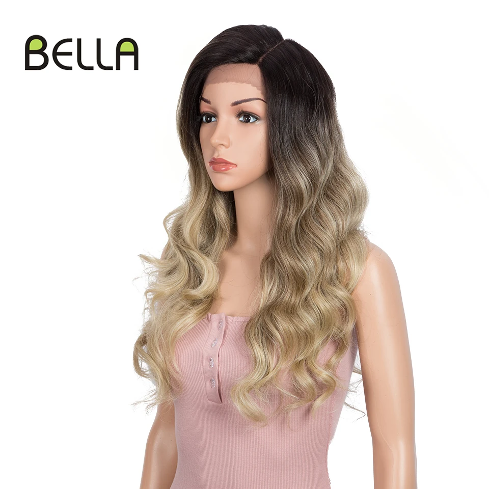 Парики из синтетического кружева натуральные волнистые 613 блонд коричневый цвет