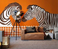 beibehang custom papel de parede 3d orange zebra mural wallpaper for living room decoration 3d murals wall paper home decor
