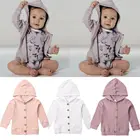 Кардиган вязаный однотонный с длинным рукавом для маленьких девочек, Осень-зима, теплая верхняя одежда, От 0 до 2 лет