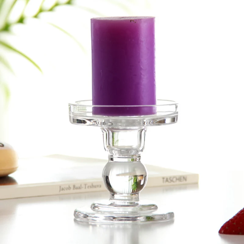 

High Candlestick Transparent Glass Candle Holders Perfect Decoration Candlesticks-30
