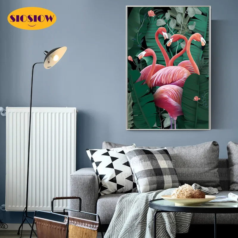 Алмазная 5D картина с полным напылением сделай сам Фламинго Птица и крест шаблоны