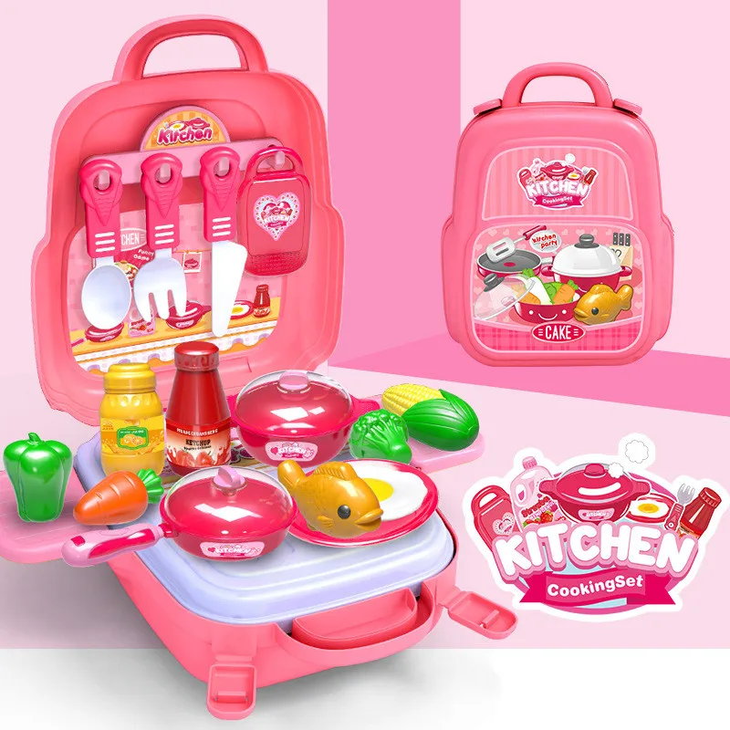 

Children Simulation Vegetables Kitchenware Pot Kitchen Pretend Play Toy for Girls Role Play Cooking Food Dinnerware Set Fun Game