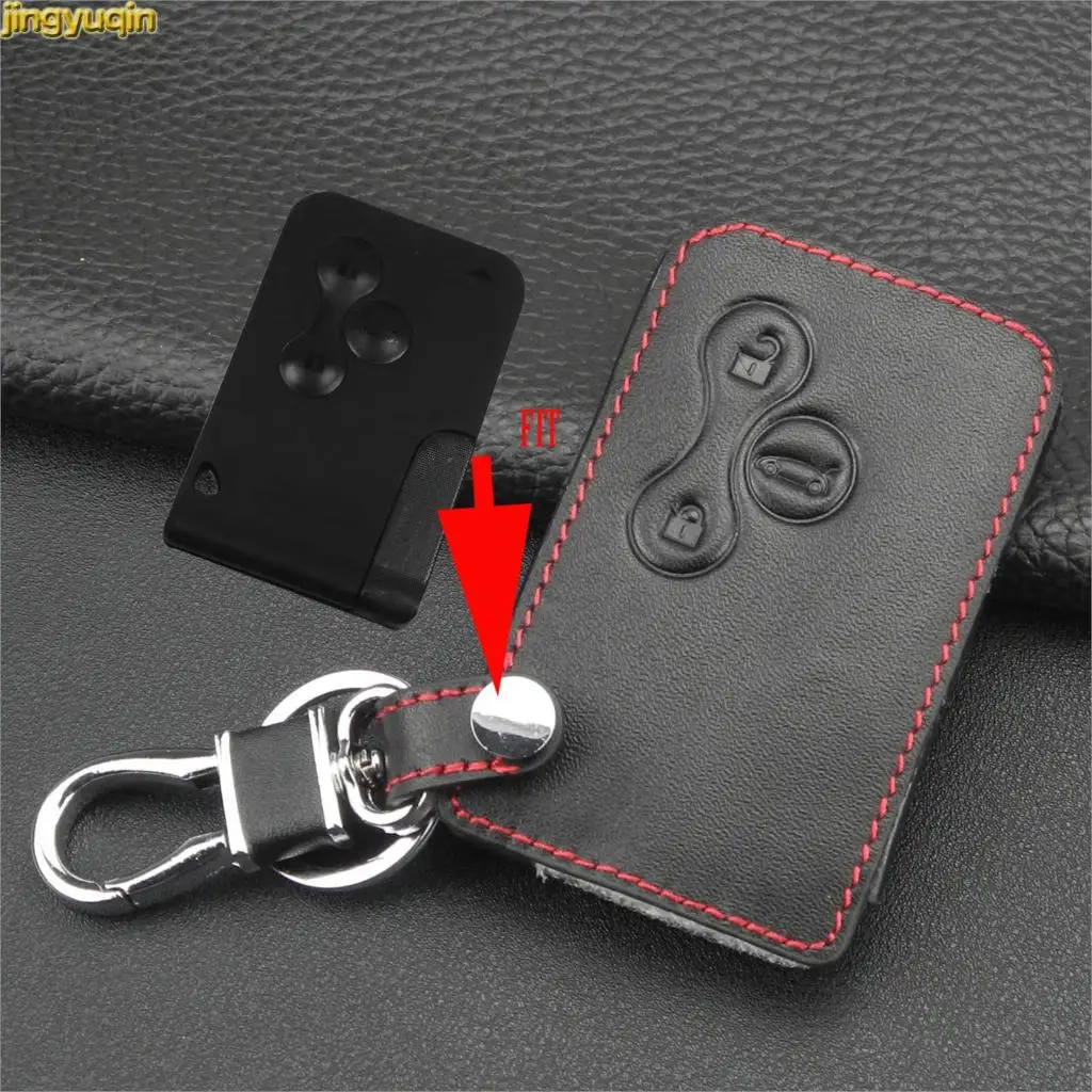 jingyuqin Car Key Case for Renault Megane R.S. Scenic 3 Buttons Leather Cover Holder Styling|car key case cover|key carcase renault |