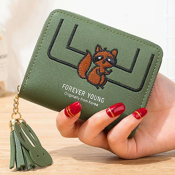 Женские кошельки карамельных цветов дамские короткие женский клатч с кисточками