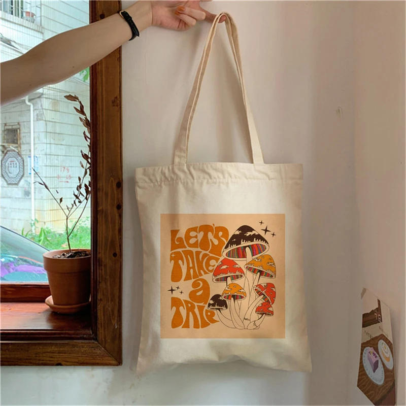Сумка для покупок в виде грибов сумка сумки экологические джутовые тканые женщин