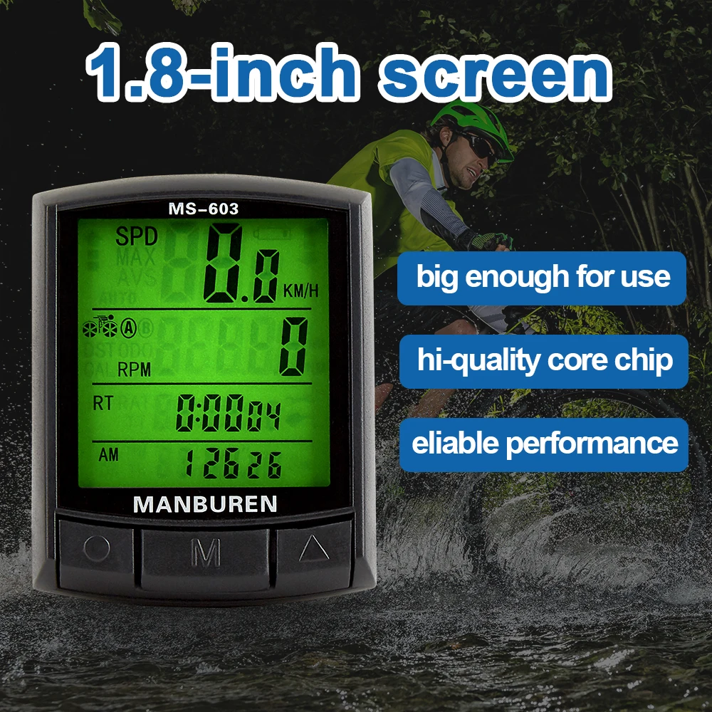 BOGEER Waterproof Bicycle Computer Wireless And Wired MTB Bike Cycling Odometer Stopwatch Speedometer Watch LED Digital Rate | Спорт и
