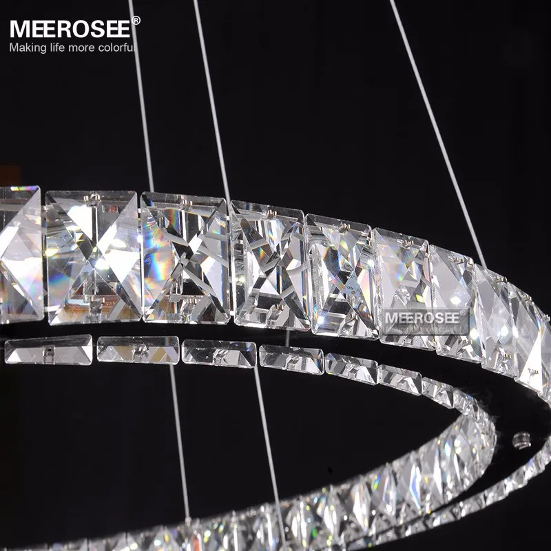 

Modern Crystal Chandelier Light Circle K9 Chrome Hanging Lamp Lustre 90-260V LED Ring Indoor Lighting For Home Living Room Foyer