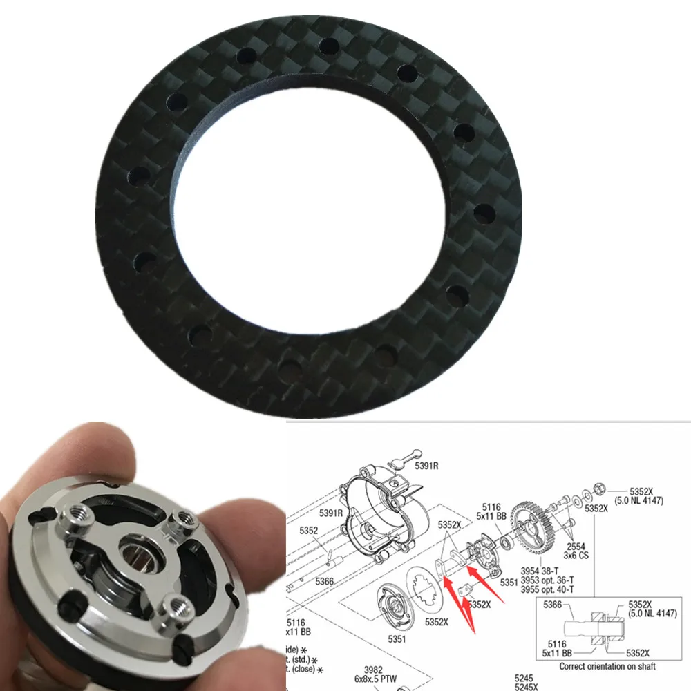 

1pc Carbon Fibre Slipper Clutch Pad (3mm) For Traxxas 1/10 E-REVO SUMMIT SLASH4X4 E-Maxx 5352 5352X