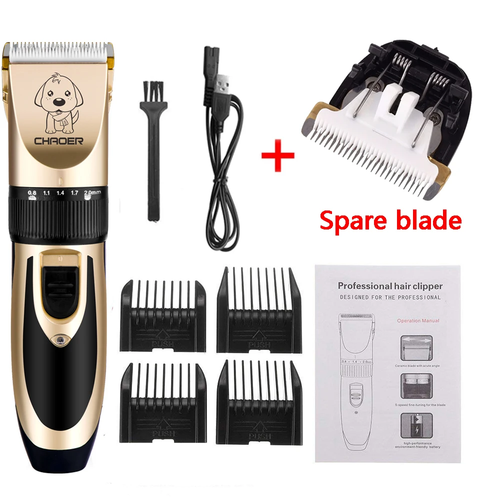Pet Dog Grooming clipper hair Professional Electrical Trimmer Rechargeable Grooming Tool Low-noise Pet Haircut Shave Machine Set