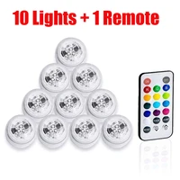 10 pcslot cr2032 battery operated 3cm round super bright rgb multicolors led submersible floralyte light with remote lamps