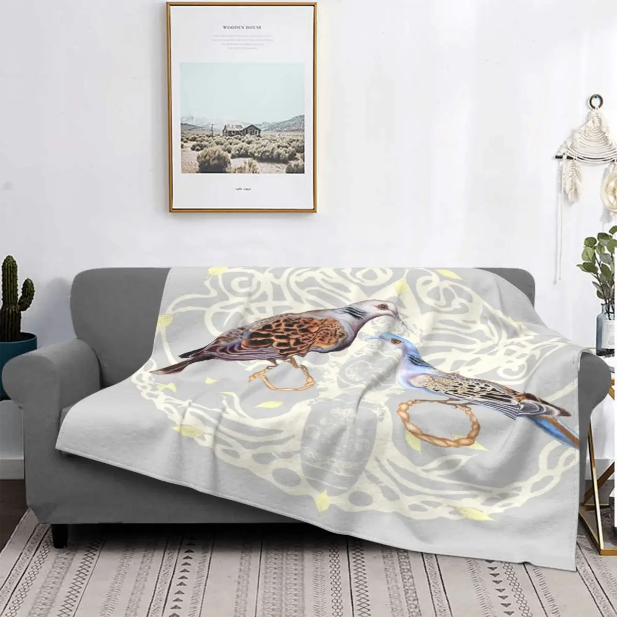 

Spirit Doves-Manta a cuadros para cama, colcha para sofra, manta double