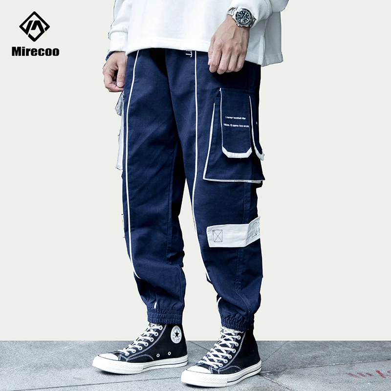 Techwear мужские спортивные брюки карго модные с несколькими карманами Мужская