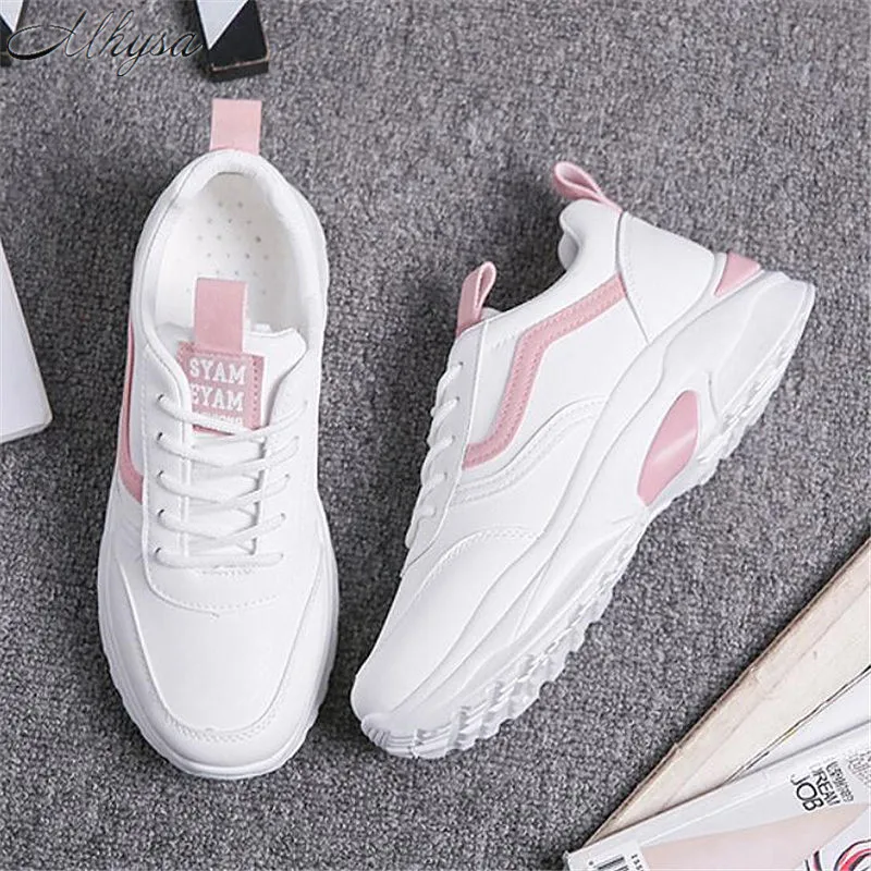 Кроссовки LZJ женские весенне осенние повседневные модные дикие белые туфли в