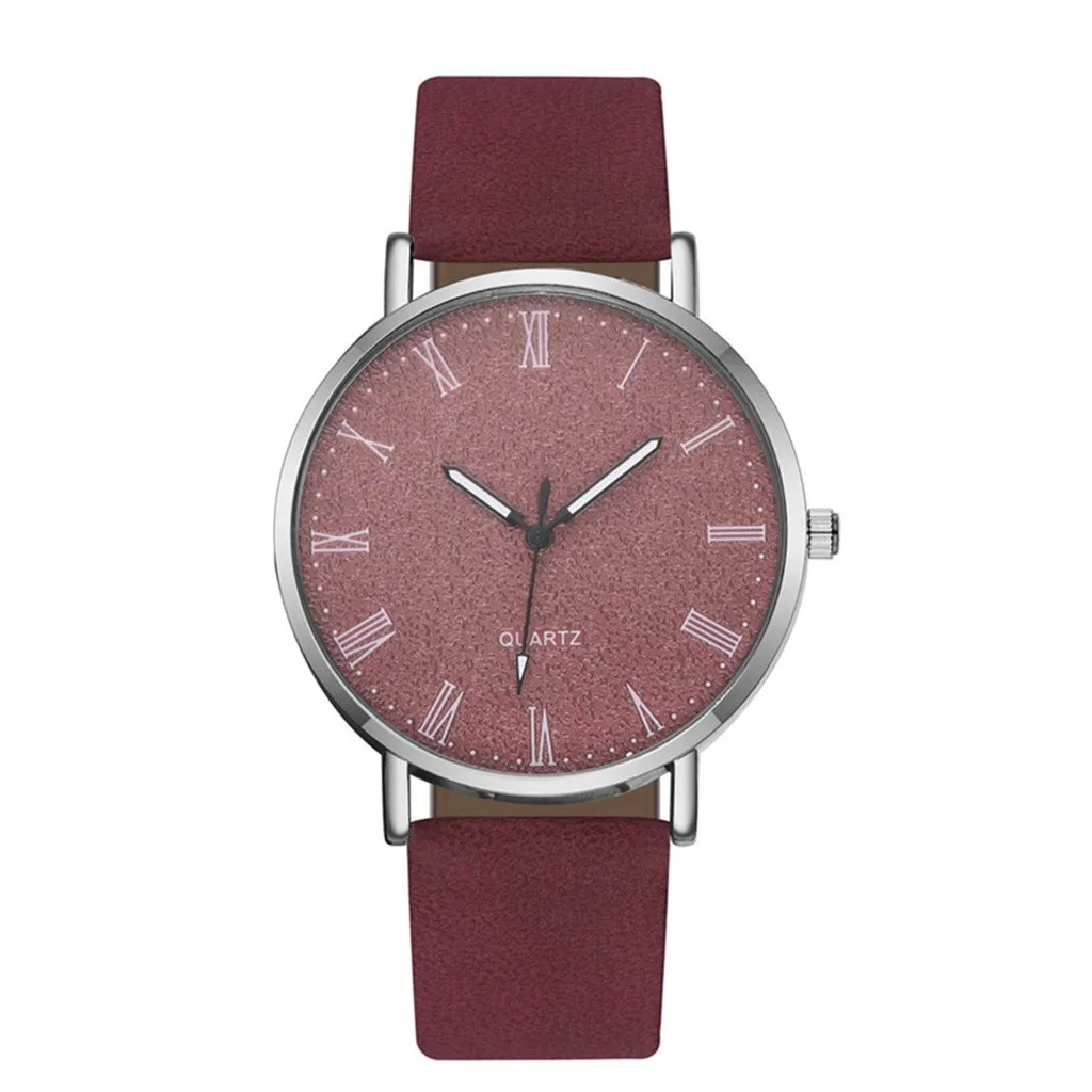 Простые Модные женские часы повседневный Серебряный чехол женский кожаный пояс