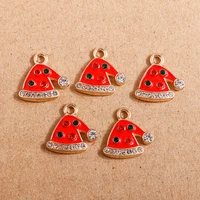 10pcs 1416mm enamel crystal hat for jewelry making diy christmas earrings pendants necklaces keychain handmade crafts supplies