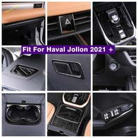 center control stripes air ac outlet lift button gear box panel cover trim for haval jolion 2021 2022 black brushed accessories