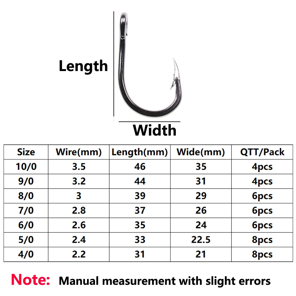 Троллинг крючок из нержавеющей стали толстый для морской рыбалки 4/0 5/0 6/0 7/0 8/0 9/0