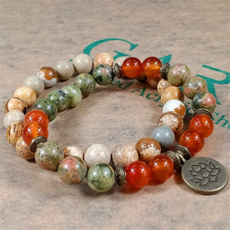 Набор браслетов для мужчин и женщин браслет йоги с сердоликом кристаллом