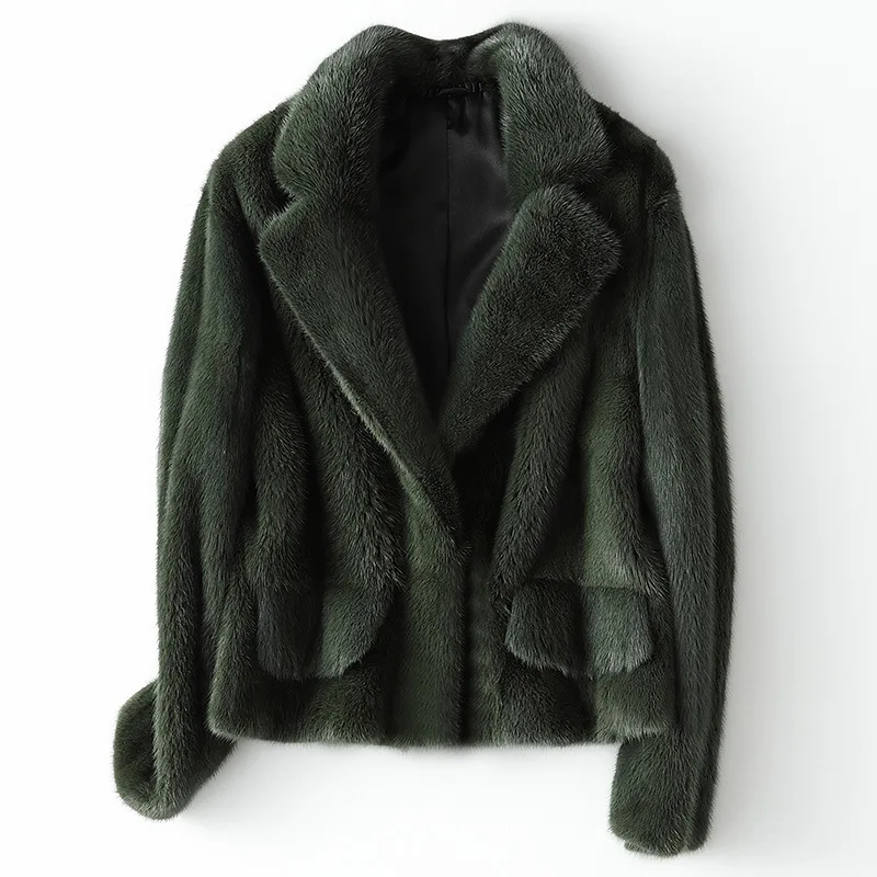

Winter Full Pelt Real Mink Fur Coat Women Fashion Short Mink Fur Jackets Luxurious High Quality Warm Thick Natural Slim Outwear