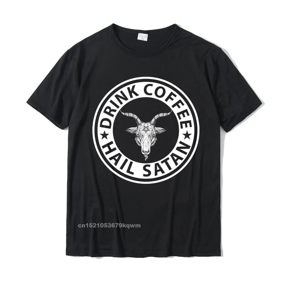 

Drink Coffee Hail Satan T-Shirt Tops Shirt Rife Classic Cotton Men T Shirt Camisas Hombre Classic Short Sleeve Tee Shirt