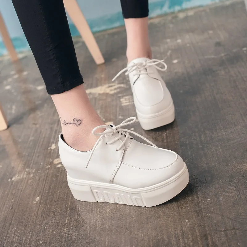 

Женские высокие кроссовки из искусственной кожи, на шнуровке, вулканизированные, удобные, R6-20