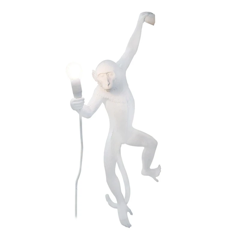 

Resin Black White Gold Monkey Lamp Pendant Light for Living Room Lamps Art Parlor Study Room Led Lights Lustre with E27 Led Bulb