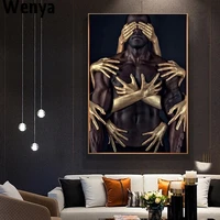 intent painting african art black gold nude canvas mural poster printmaking wall art digital painting living room picture