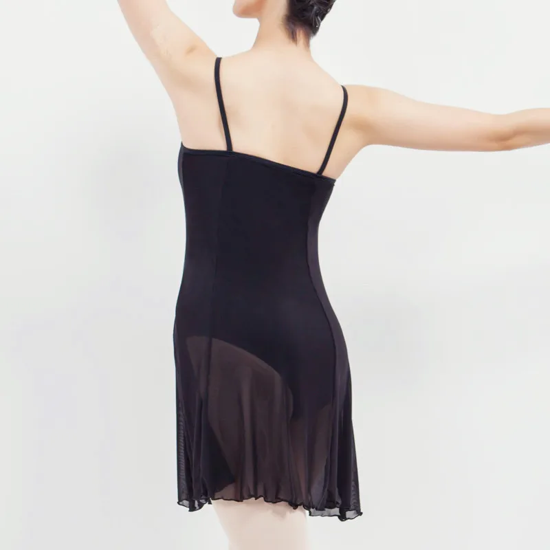 

Ballet Dance Practice Gymnastics Leotards With Mesh Skirts Black Semitransparent Overall Women's Skirt Tops for Wome