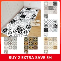 10pcs Gray Retro Pattern Tiles Sticker Matte Surface Hard-wearing Wall Decals Kitchen Bathroom Tile Floor Renovation DIY Sticker