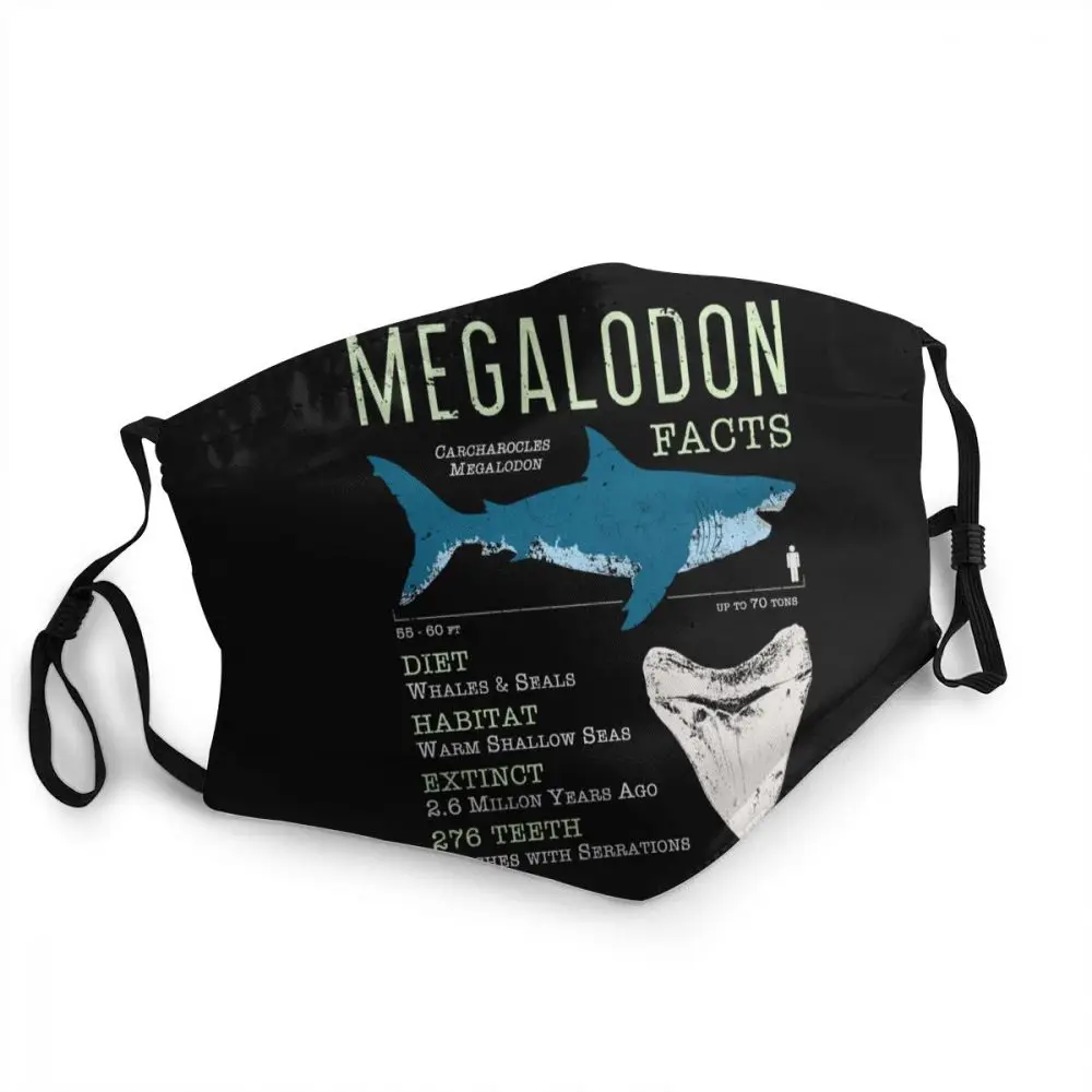

Washable Megalodon Face Mask Shark Tooth Anti Haze Protection Mask Respirator Mouth Muffle